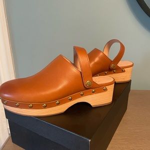 J Crew size 7 1/2 clogs. Tan
